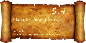 Steiger Adorján névjegykártya